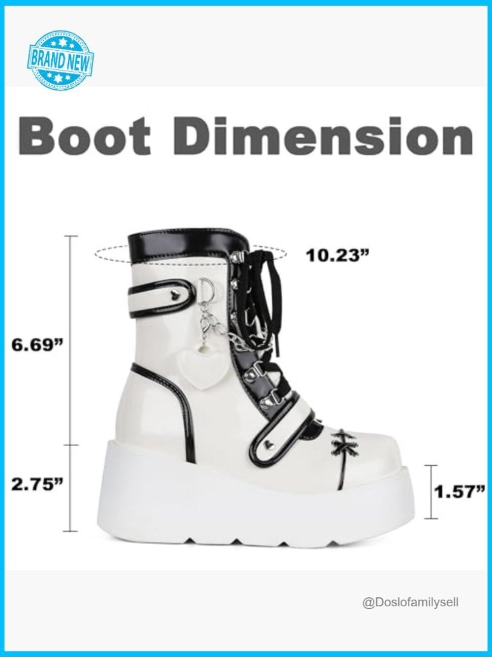 Platform Ankle Boots Wedge High Heel Booties Goth Round Toe Combat Lace Up Rave - Picture 6 of 7